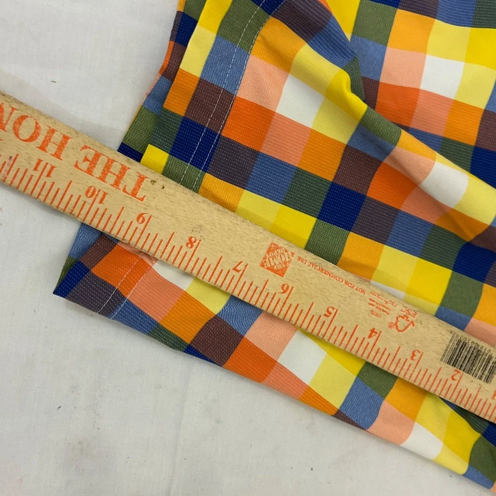 PUMA Sz 30 Waist Mens Flat Front‎ Yellow/Orange/Blue Plaid Golf Casual Shorts
